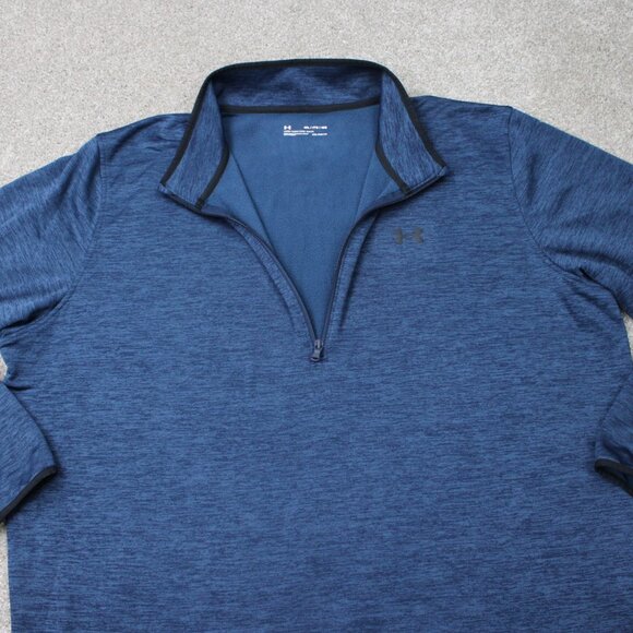 Under Armour Fleece Sweatshirt Men 4XL XXXXL Blue Loose Fit Coldgear 1/2 Zip L/S - Picture 7 of 14